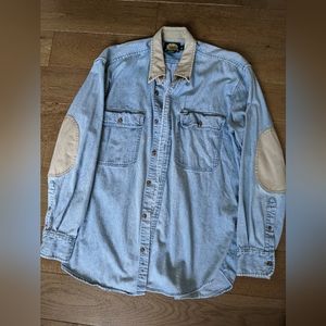 Light denim button down shirt
